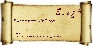 Svertner Ákos névjegykártya